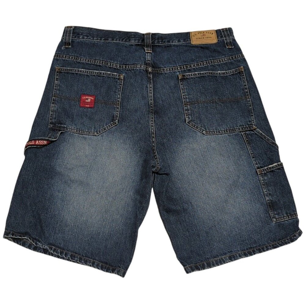 VTG US Polo Assn Short Men 38 Baggy Y2K Denim Carpenter Jean Jorts Skater Grunge